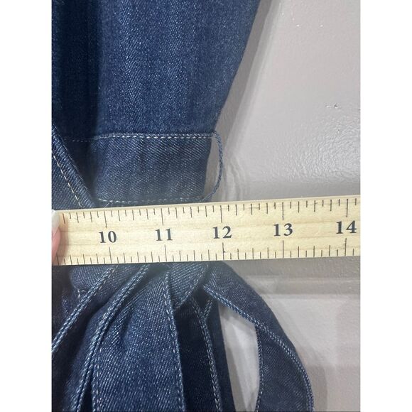 NWOT Draper James Denim Wrap Short Sleeve Fall Dress Women's Small - Picture 10 of 11